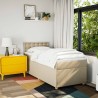 Sommier à lattes de lit avec matelas Crème 100x200 cm Tissu 