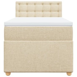 Sommier à lattes de lit avec matelas Crème 100x200 cm Tissu 