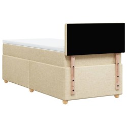 Sommier à lattes de lit avec matelas Crème 100x200 cm Tissu 