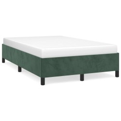 Cadre de lit sans matelas vert foncé 120x190 cm velours 