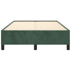 Cadre de lit sans matelas vert foncé 120x190 cm velours 