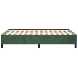 Cadre de lit sans matelas vert foncé 120x190 cm velours 