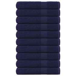 Serviettes de sauna 10 pcs bleu marine 80x200 cm 100% coton 