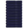 Serviettes de sauna 10 pcs bleu marine 80x200 cm 100% coton 