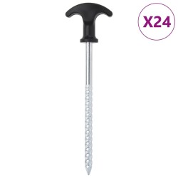 Piquets de tente 24 pcs 17 cm Ø7 mm acier galvanisé 