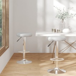 Tabourets de bar lot de 2 gris similicuir 