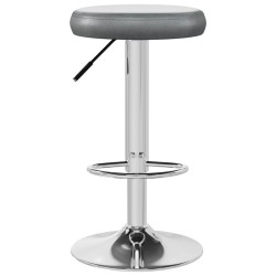 Tabourets de bar lot de 2 gris similicuir 