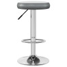 Tabourets de bar lot de 2 gris similicuir 