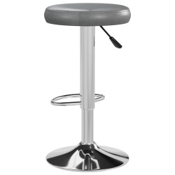 Tabourets de bar lot de 2 gris similicuir 