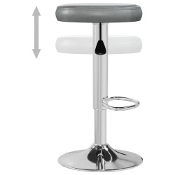 Tabourets de bar lot de 2 gris similicuir 