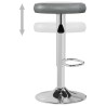 Tabourets de bar lot de 2 gris similicuir 