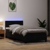 Sommier à lattes de lit avec matelas noir 100x210 cm velours 