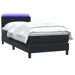 Sommier à lattes de lit avec matelas noir 100x210 cm velours 
