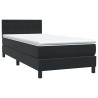 Sommier à lattes de lit avec matelas noir 100x210 cm velours 