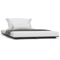 Cadre de lit sans matelas noir 120x190 cm bois de pin massif 