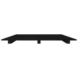 Cadre de lit sans matelas noir 120x190 cm bois de pin massif 