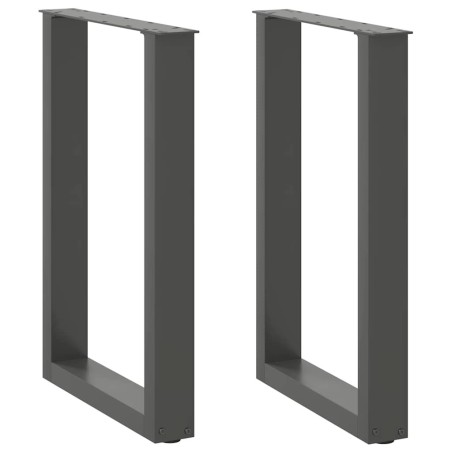 Pieds de table à manger en U 2 pièces Anthracite 50 x (72-73) cm Acier 