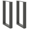 Pieds de table à manger en U 2 pièces Anthracite 50 x (72-73) cm Acier 