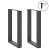 Pieds de table à manger en U 2 pièces Anthracite 50 x (72-73) cm Acier 