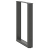 Pieds de table à manger en U 2 pièces Anthracite 50 x (72-73) cm Acier 
