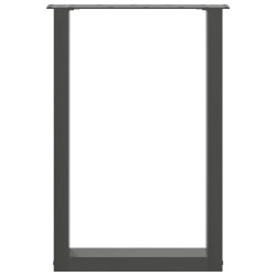 Pieds de table à manger en U 2 pièces Anthracite 50 x (72-73) cm Acier 