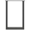 Pieds de table à manger en U 2 pièces Anthracite 50 x (72-73) cm Acier 