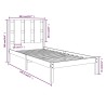 Cadre de lit sans matelas 75x190 cm bois massif 