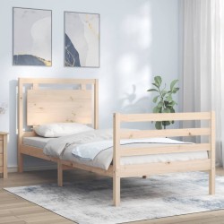 Cadre de lit sans matelas bois massif 