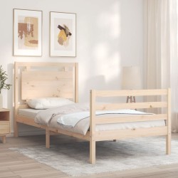 Cadre de lit sans matelas bois massif 