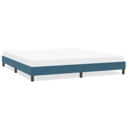 Cadre de lit sans matelas bleu foncé 200x210 cm velours 