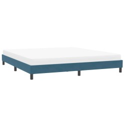 Cadre de lit sans matelas bleu foncé 200x210 cm velours 
