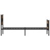 Cadre de lit en métal sans matelas chêne fumé 107x203 cm 
