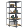 Étagère d'angle à 5 niveaux Anthracite Acier bois d'ingénierie 