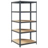 Étagère d'angle à 5 niveaux Anthracite Acier bois d'ingénierie 