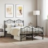 Cadre de lit métal sans matelas avec pied de lit noir 120x190cm 