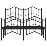 Cadre de lit métal sans matelas avec pied de lit noir 120x190cm 