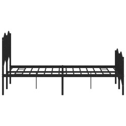 Cadre de lit métal sans matelas avec pied de lit noir 120x190cm 
