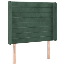 Tête de lit avec oreilles Vert foncé 103x16x118/128 cm Velours 