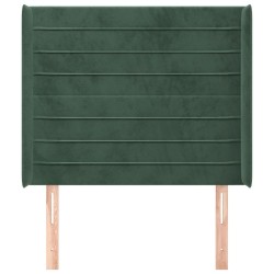 Tête de lit avec oreilles Vert foncé 103x16x118/128 cm Velours 