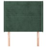 Tête de lit avec oreilles Vert foncé 103x16x118/128 cm Velours 