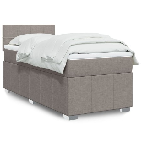 Sommier à lattes de lit avec matelas Taupe 90x190 cm Tissu 