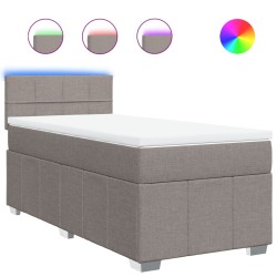 Sommier à lattes de lit avec matelas Taupe 90x190 cm Tissu 