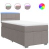 Sommier à lattes de lit avec matelas Taupe 90x190 cm Tissu 