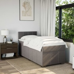 Sommier à lattes de lit avec matelas Taupe 90x190 cm Tissu 