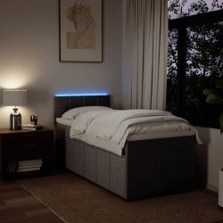 Sommier à lattes de lit avec matelas Taupe 90x190 cm Tissu 