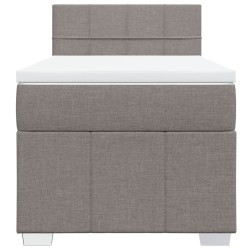 Sommier à lattes de lit avec matelas Taupe 90x190 cm Tissu 
