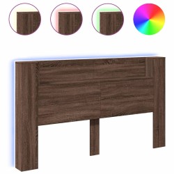 Armoire tête de lit avec LED chêne marron 180x16,5x103,5 cm 