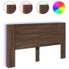 Armoire tête de lit avec LED chêne marron 180x16,5x103,5 cm 