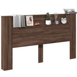 Armoire tête de lit avec LED chêne marron 180x16,5x103,5 cm 