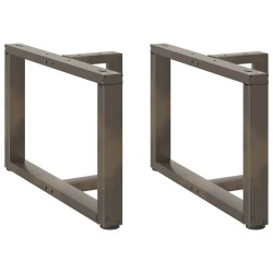 Pieds de table basse en T, 2 pièces, noir, 70 x 25 x (42-43) cm, acier 